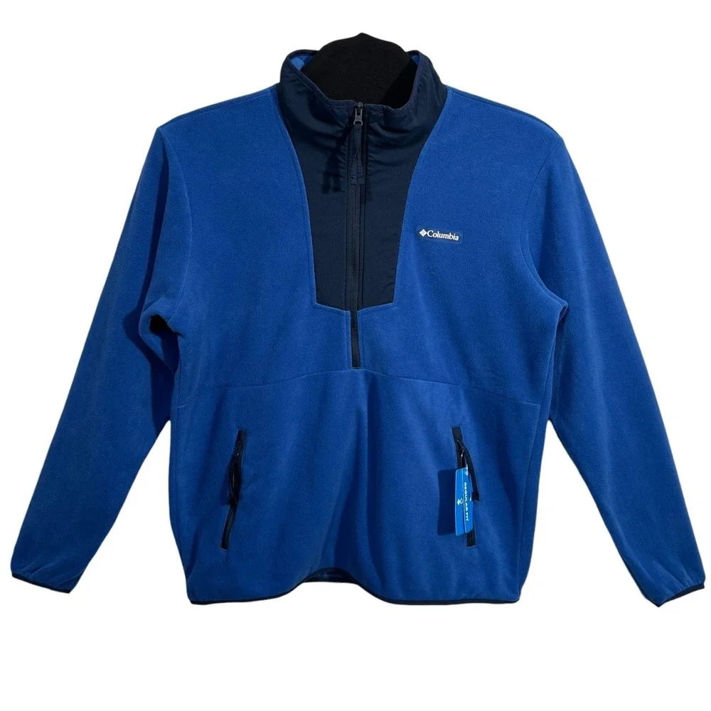 Columbia Mens Sequoia Grove Half Zip Fleece Pullover Jacket M Mount Blue Navy